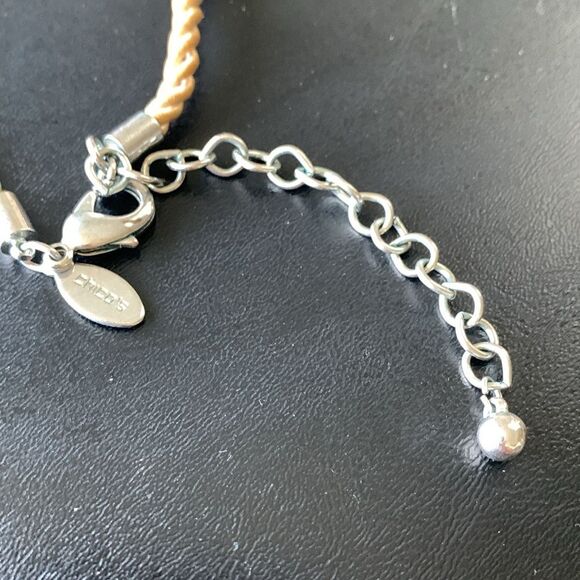 Chico’s Beaded Rhinestone Rope Charm Necklace Multi-Color Marble Crackle 36”+4”L - Picture 11 of 12